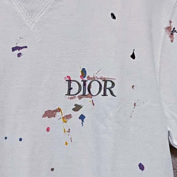 🚩steal Authentic Dior Artistic Splatter Short Sleeve Tee - Picture 3 of 6